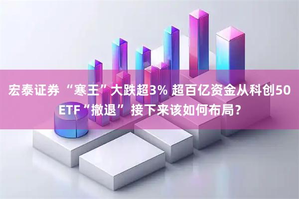 宏泰证券 “寒王”大跌超3% 超百亿资金从科创50ETF“撤退” 接下来该如何布局？